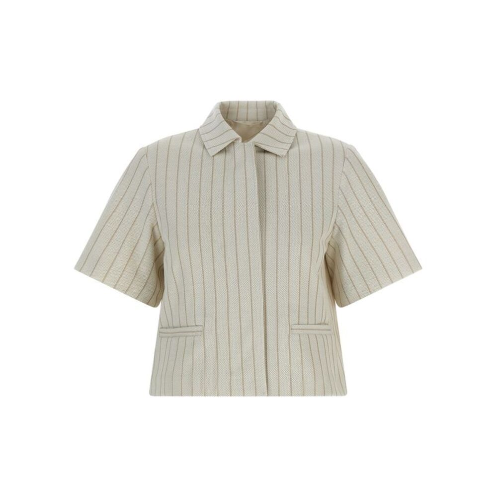 Max Mara Beige Cotton Full-Length Women's Jacket